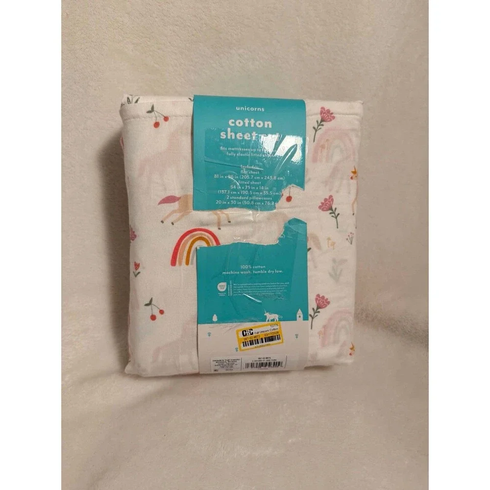 Pillowfort Full Unicorn Kids Sheet Set Cotton OEKO-TEX Bedding